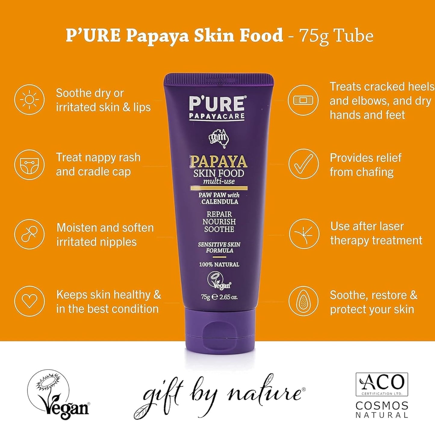 PURE PAPAYACARE PAPAYA SKIN FOOD MULTI-USE 75G