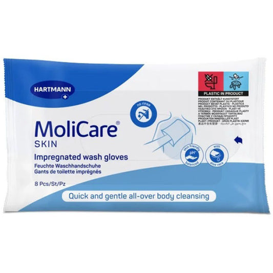 MOLICARE WASH GLOVES 8 PK