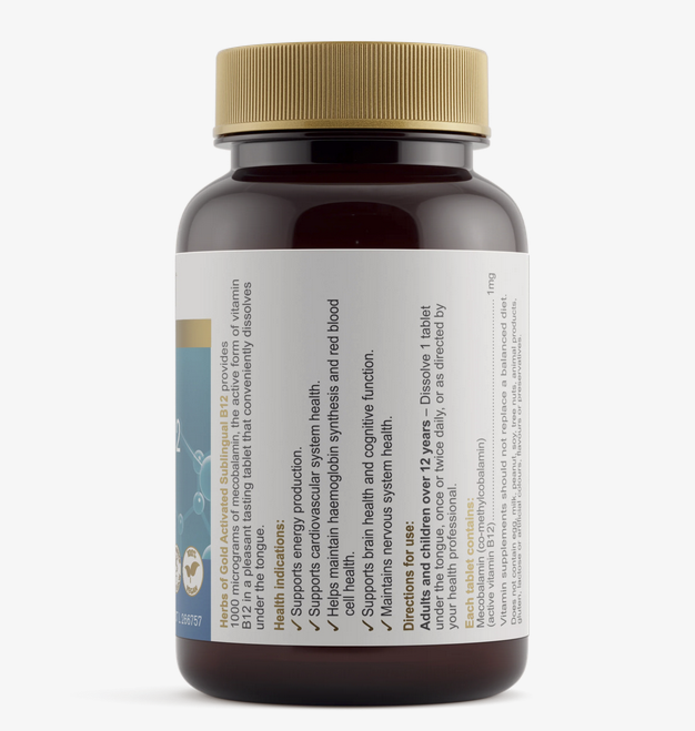 HERBS OF GOLD Activated Sublingual B12 75t