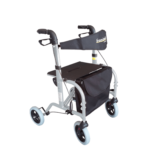 Freedom Hybrid Transroller Seat Walker/Wheelchair - Silver